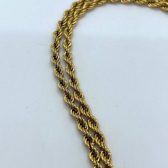 Vintage Monet 36" Rope Chain Necklace Gold-Tone Early Lobster Clasp Statement - Picture 8 of 16